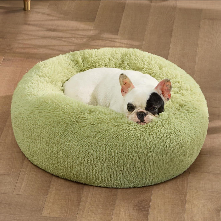 Indoor Non Slip Round Fluffy Plush Pet Bed